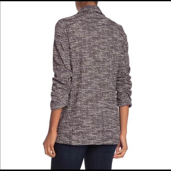 Max Studio Knit Tweed Ruched Cuff Blazer Small - Picture 2 of 9